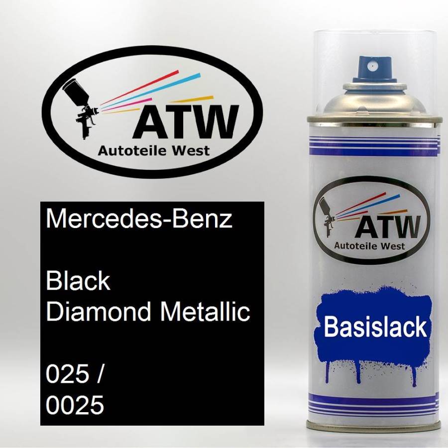 Mercedes-Benz, Black Diamond Metallic, 025 / 0025: 400ml Sprühdose, von ATW Autoteile West.